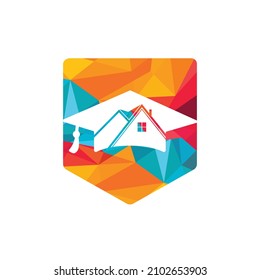 House school education logo design. Student housing logo template.