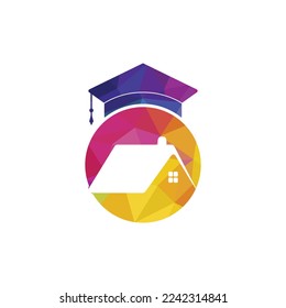 House school education logo design. Student housing logo template.