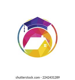 House school education logo design. Student housing logo template.