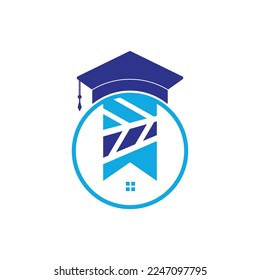 House school education logo design. Student housing logo template.
