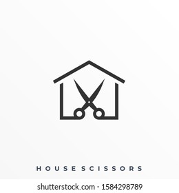 House Scissors Illustration Vector Template. Suitable for Creative Industry, Multimedia, entertainment, Educations, Shop, and any related business
