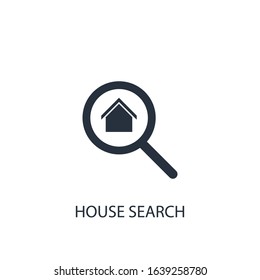 House search concept icon. Simple one colored real estate element illustration. Vector symbol design from business collection. Can be used in web and mobile.