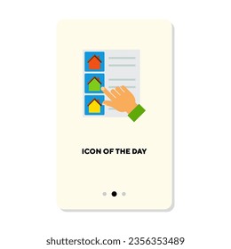 House search flat vector icon. Realtor, home, housing isolated vector sign. Renting and accommodation concept. Vector illustration symbol elements for web design and apps