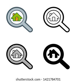 House Search Icon in Different Color and Style