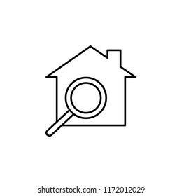 house search icon. Element of building and landmark outline icon for mobile concept and web apps. Thin line house search icon can be used for web and mobile