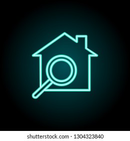 house search icon. Elements of Bulding Landmarks in neon style icons. Simple icon for websites, web design, mobile app, info graphics
