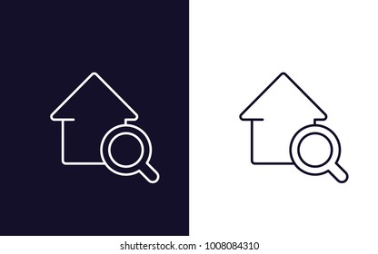 house search icon, real estate vector logo