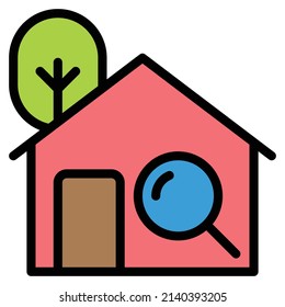 ilustración vectorial de icono de búsqueda de casa.