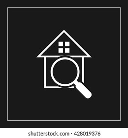 house search icon. house search vector illustration