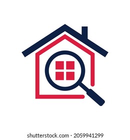Elemento de logotipo vectorial del icono de búsqueda de la casa