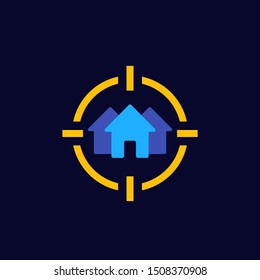 house search, real estate vector icon