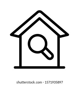 house search vector thin line icon  
