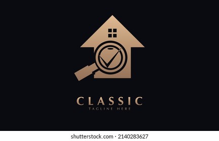 House searching abstract monogram vector logo template