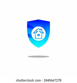 Diseños del logotipo de Escudo seguro de la casa vectores de concepto de la plantilla de logotipo de protección del hogar ilustración de material