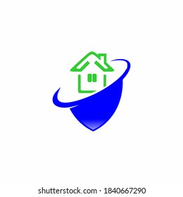 Diseños del logotipo de Escudo seguro de la casa vectores de concepto de la plantilla de logotipo de protección del hogar ilustración de material