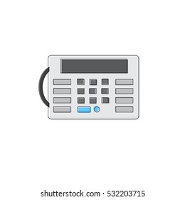 House Security Alarm Protection Control Panel Thin Line Vector Illustration
