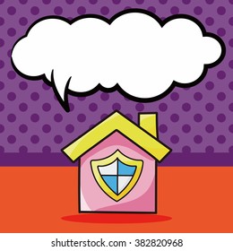 house security doodle, speech bubble