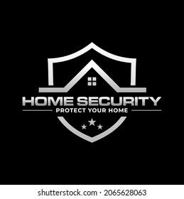 house security guard logo with shield. data security. home protection vector