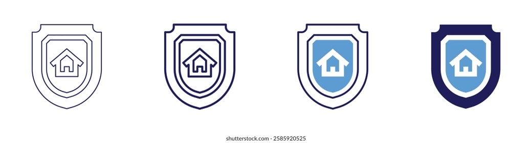 House security icon in 4 different styles. Thin Line, Line, Bold Line, Duotone. Duotone style. Editable stroke.