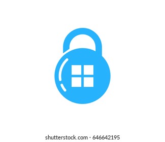 House Security Lock Icon Logo Design Element