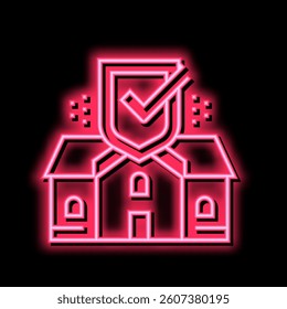 house security neon light sign vector. house security illustration