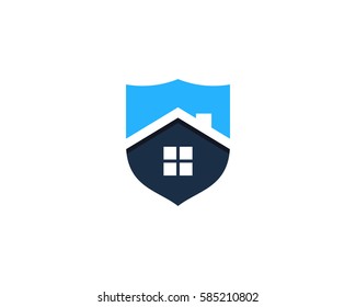 House Security Shield Logo Design Element