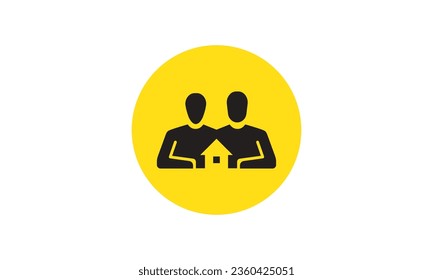 House selection and search, house project, real estate business icon, website button vector illustration