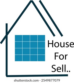 House for sell . Vector illustration in whait background