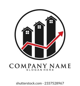 House selling statistic symbol vector logo