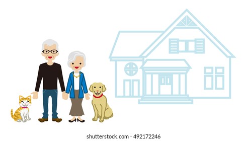 House and Senior couple - Pets