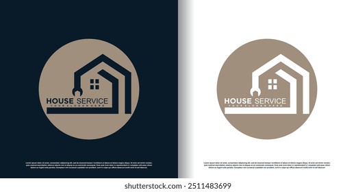 Logotipo de servicio de la casa con concepto de elemento único creativo Vector premium