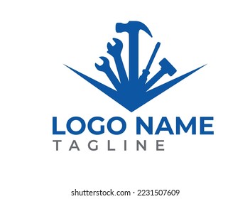 House service logo. Home repair shop logo design. Real estate logo. Home Builder. creative design