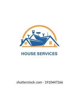 House Services Logo Design Symbol Template Stock Vector (Royalty Free ...