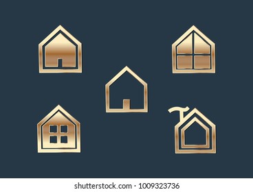 House Set Design Vector Illustration Logo Template Design