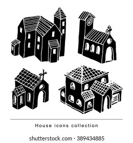 House set doodle, vector illustration. 