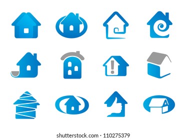 House. Set Elements For Use As A Emblem Or Icon