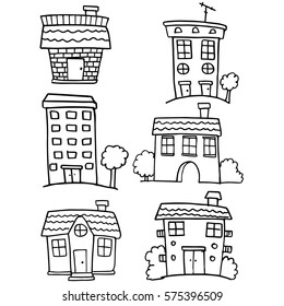 House set hand draw doodles