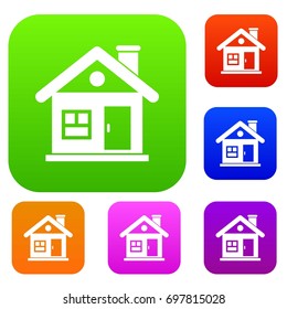 House set icon in different colors isolated vector illustration. Premium collection