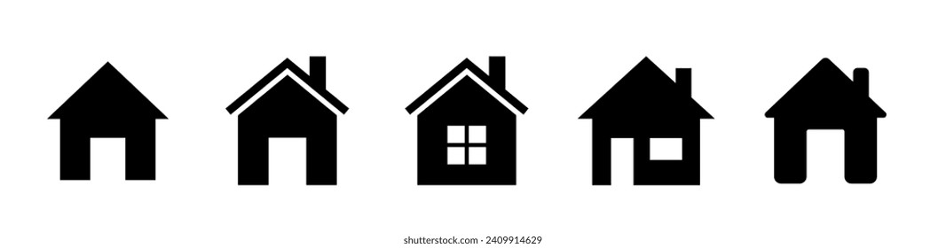 House set icon. Home flat icon set vector illustration