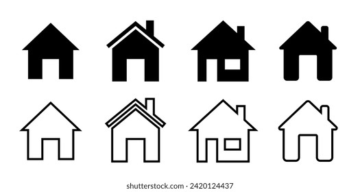 House set icon. Home flat icon set vector illustration