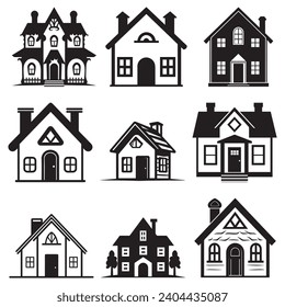 Icono de la casa aislado en fondo blanco. Ilustración vectorial