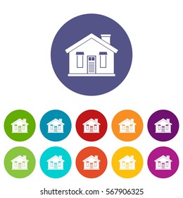 House set icons in different colors isolated on white background