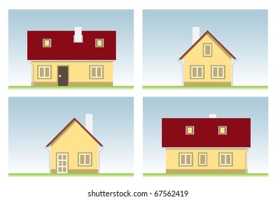 house several views illustration