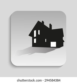 House with shadow. Vector illustration.