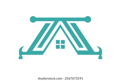 House shape abstract line vector logo design