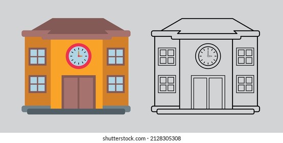 House shape in black and color vector, Home Vector