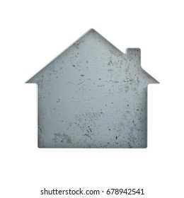 House shape with concrete background in the hole. Eps 10 vector file.