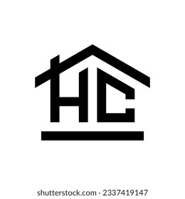 house shape hc logo design