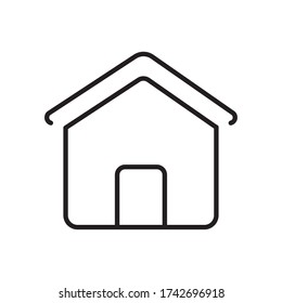 Symbol für Hausform mit weißem Hintergrund, Zeilenstil, Vektorgrafik