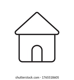 house shape icon over white background, line style, vector illustration